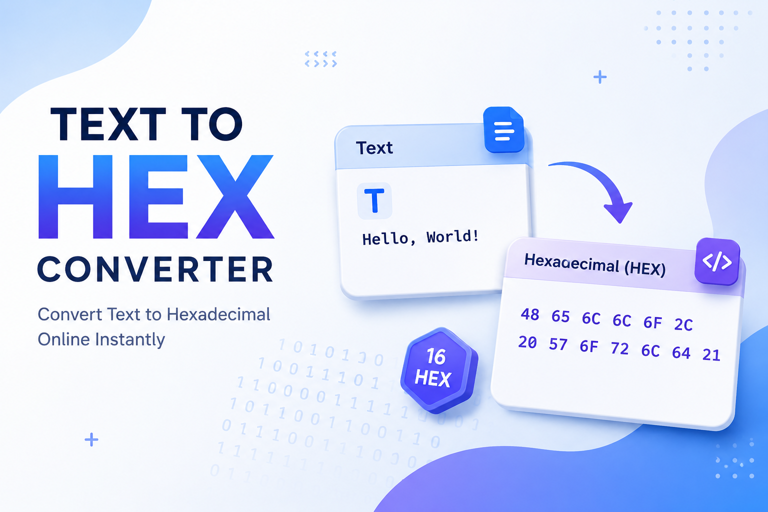 text to hexadecimal converter showing before and after results