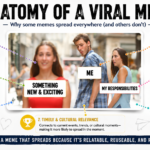 What is this meme infographic showing the anatomy of a viral marketing meme in 2026